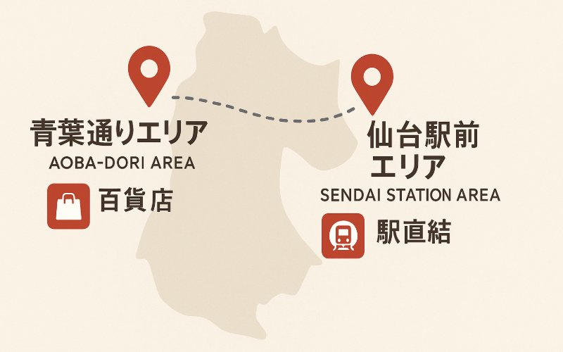 ダイヤモンドシライシ仙台パルコ2店と仙台本店の違い

