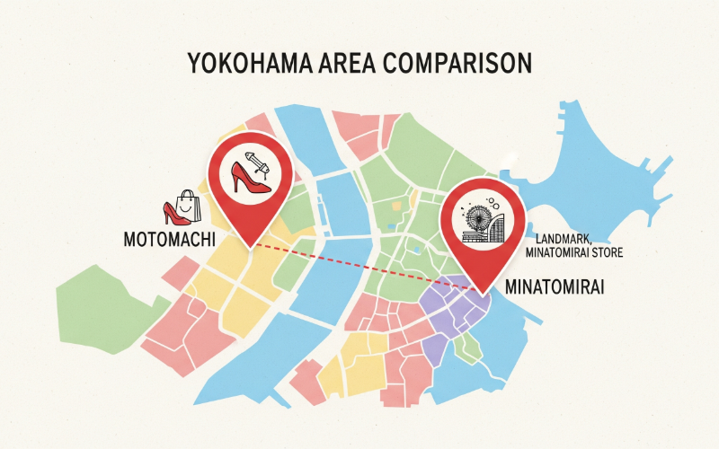 ダイヤモンドシライシ横浜元町店と他2店舗の比較