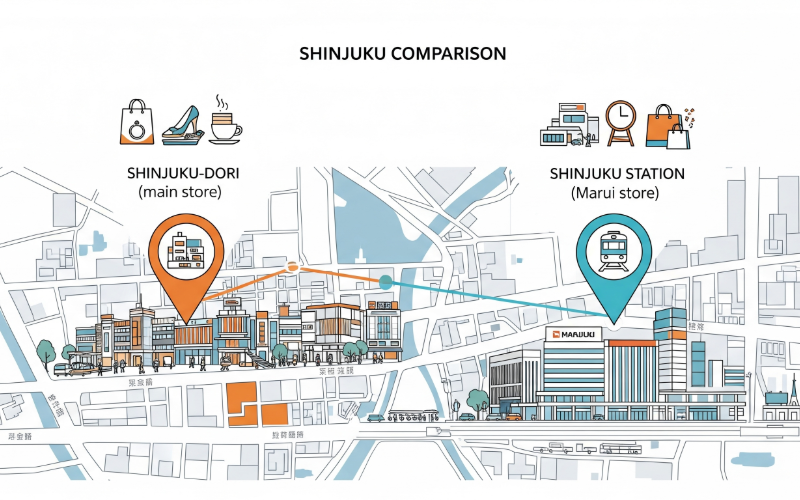 ダイヤモンドシライシ新宿本店と新宿マルイ店の違い