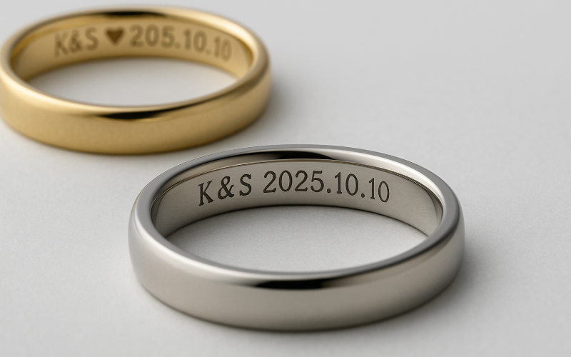 指輪の刻印で定番のイニシャル