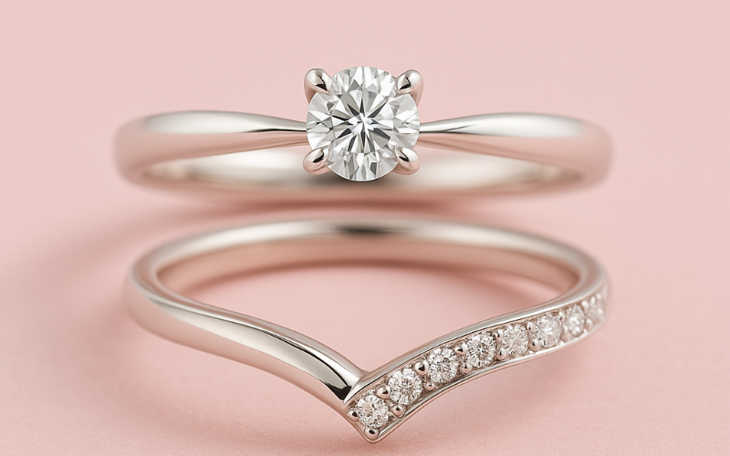 ダイヤモンドシライシのセットリング「Bouquet」