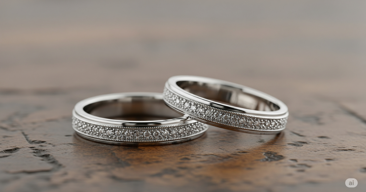 ダイヤモンドシライシのミル打ちリング