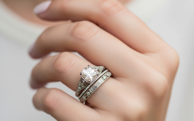 エクセルコダイヤモンド「ルヴォワール」と婚約指輪の重ね付け

